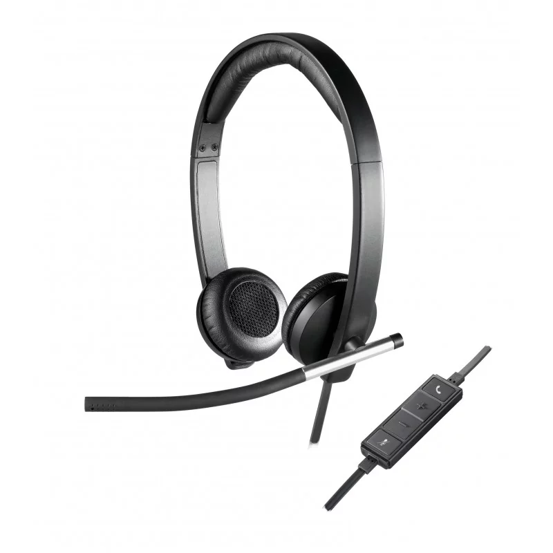 Logitech H650E, Avec fil, BureauCentre d'appels, 50 - 10000 Hz, 120 g, Casque, Noir, Argent