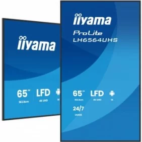 Iiyama LH6564UHS-B1AG, Écran plat de signalisation numérique, 165,1 cm 65", 3840 x 2160 pixels, Wifi, 247
