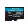 Kingston Carte microSDXC Canvas Go Plus Gen4 200 Mos A2 U3 V30 256 Go + adaptateur, 256 Go, MicroSD, Classe 10, UHS-I, 200 Mos, 160 Mos