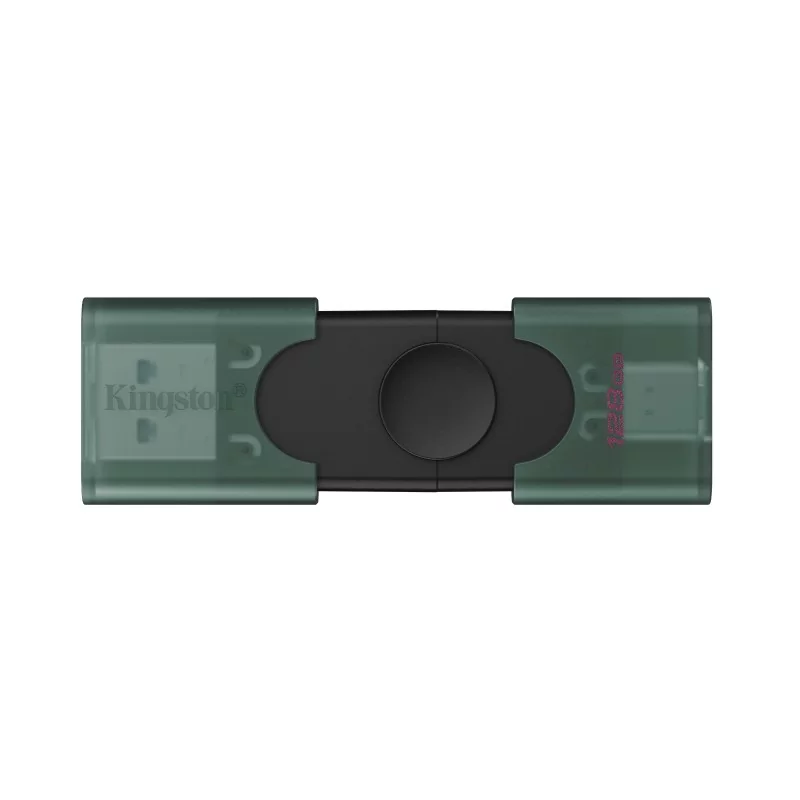 Kingston DataTraveler 128 Go USB-A + USB-C 3.2 Gen 1 DuoG2, 128 Go, USB Type-A USB Type-C, 3.2 Gen 1 3.1 Gen 1, Casquette, 10 g, Noir, Vert