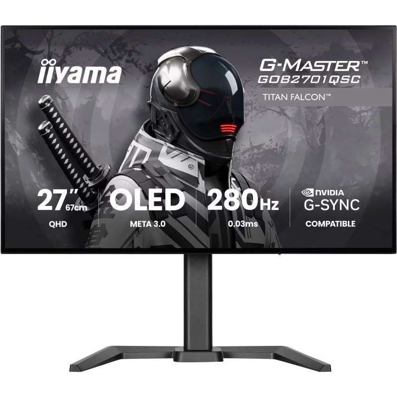 Iiyama G-MASTER GOB2701QSC-B1, 68,6 cm 27", 2560 x 1440 pixels, 2K Ultra HD, OLED, 0,03 ms, Noir