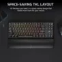 Corsair K70 CORE TKL WIRELESS, Avec fil &sans fil, USB + RF Wireless + Bluetooth, Clavier mécanique, QWERTY, LED RGB, Noir