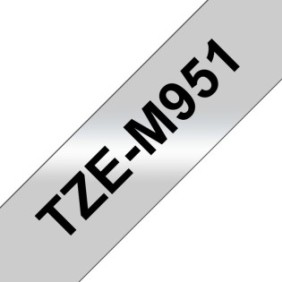 Brother TZE-M951, Noir sur argent, Chine, 5 année, Brother, 8 m, 28 mm