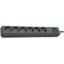 Brennenstuhl Eco-Line, 6 sortie CA, Type F, 3680 W, 13500 A, Noir, IP20