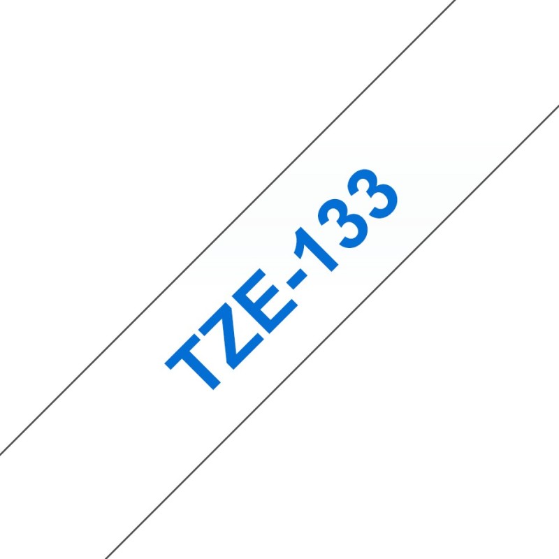 Brother TZE-133, Bleu sur transparent, TZe, Gris, Transfert thermique, Chine, 5 année