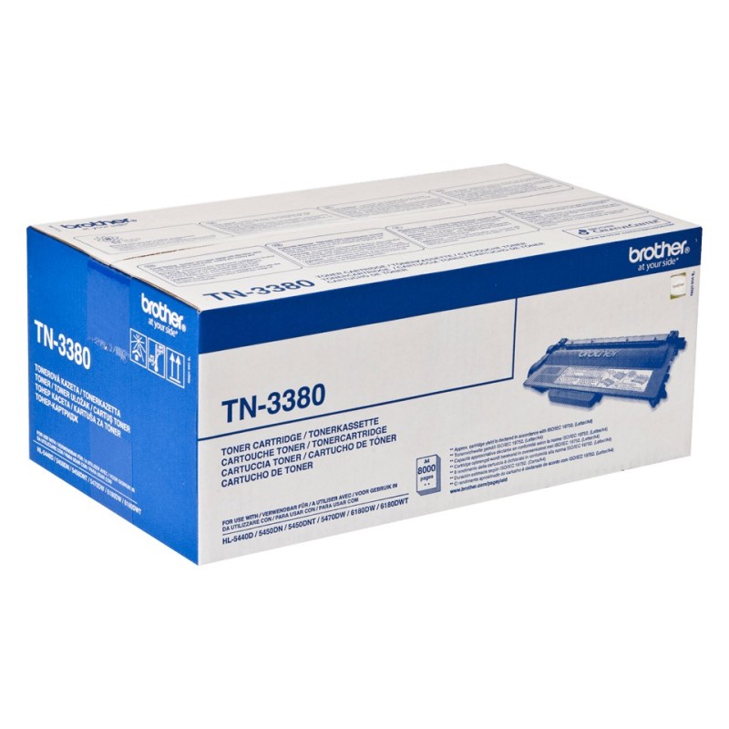 Brother TN-3380 - Cartouche de toner originale à haut rendement – Noir, 8000 pages, Noir, 1 pièce