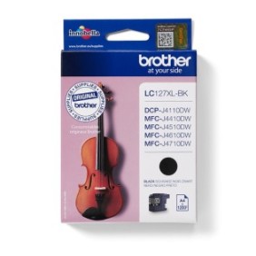 Brother LC127XLBK - Cartouche d'encre originale à haut rendement – Noir, Rendement extra élevé, Noir, Encre à pigments, 1 pièce, 1200 pages, Paquet unique