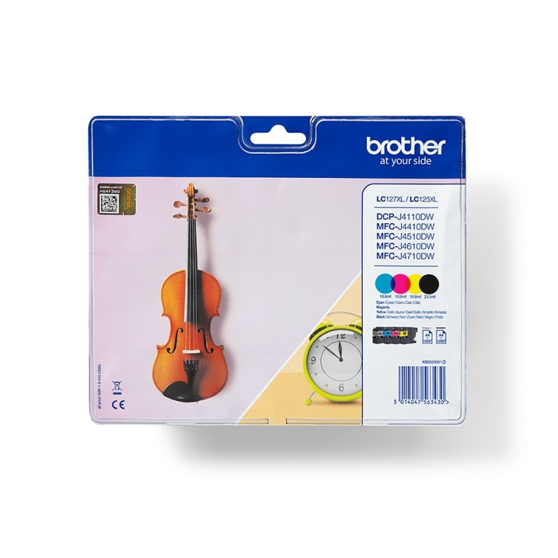 Brother LC127XLVALBP - Pack de cartouches d'encre originales à haut rendement, Noir, Cyan, Magenta, Jaune, 4 pièce, 1200 pages, 1200 pages, Multi pack