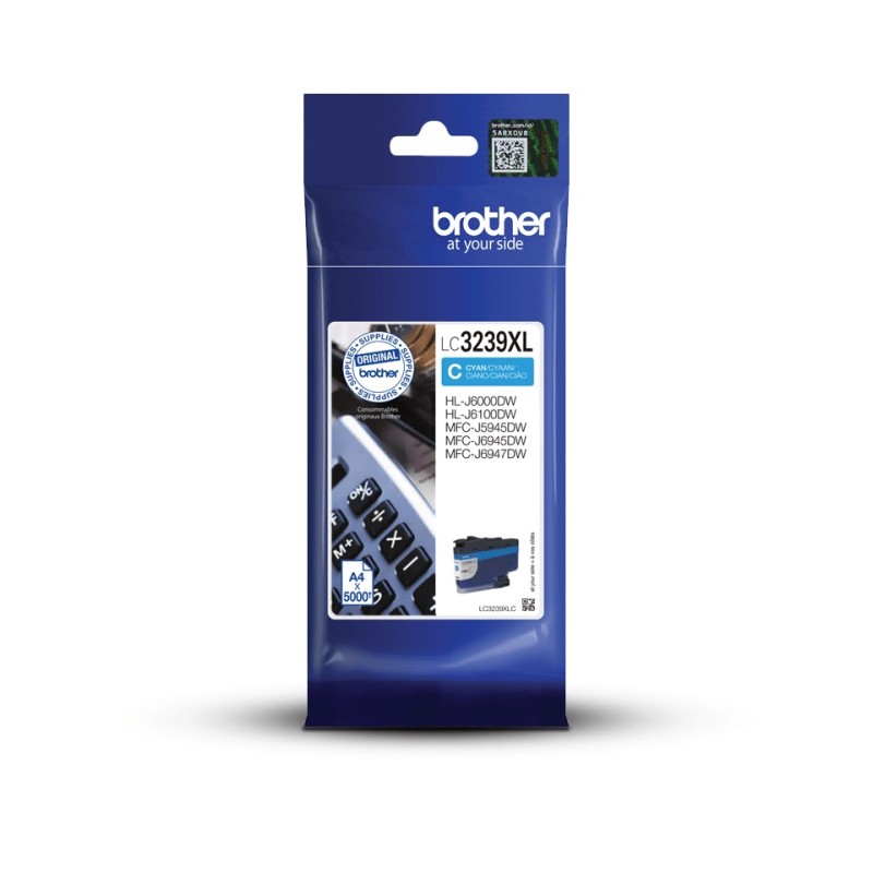 Brother LC3239XLC - Cartouche d'encre originale à haut rendement – Cyan, Rendement élevé , Cyan, 1 pièce, 5000 pages, Paquet unique