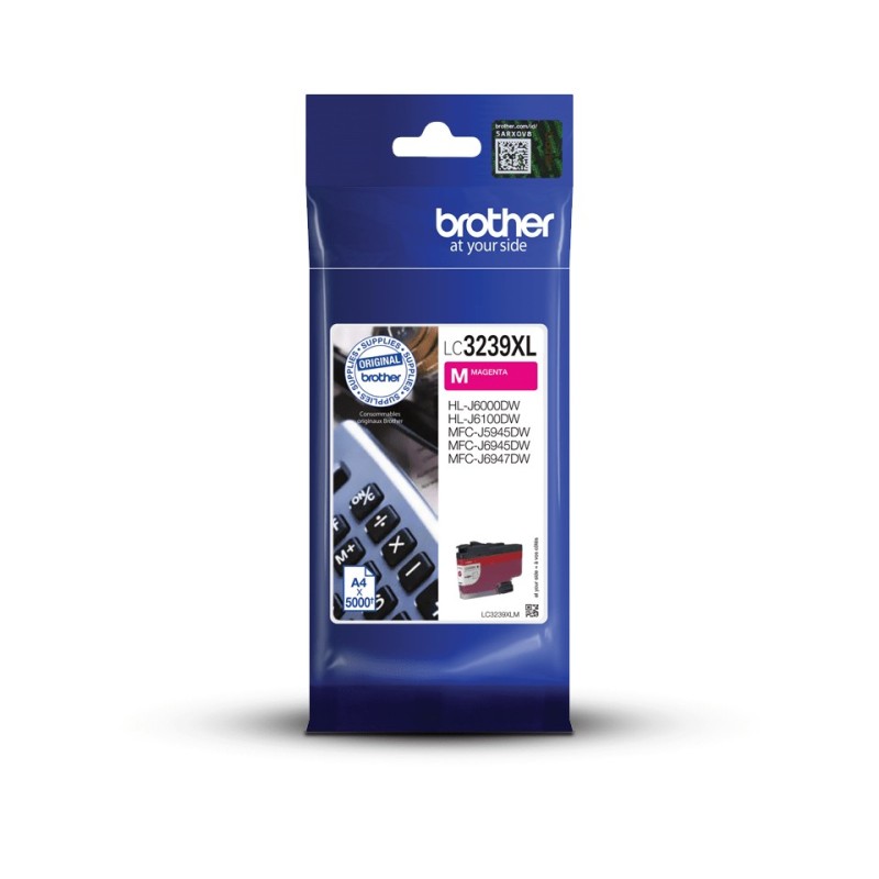 Brother LC3239XLM - Cartouche d'encre originale à haut rendement – Magenta, Rendement élevé , Magenta, Encre à pigments, 1 pièce, 5000 pages, Paquet unique
