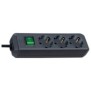 Brennenstuhl Eco-Line with switch and 1,5 mm² Ø cable, 5 m, Noir, 3 sortie CA, Noir, 280 mm, 90 mm