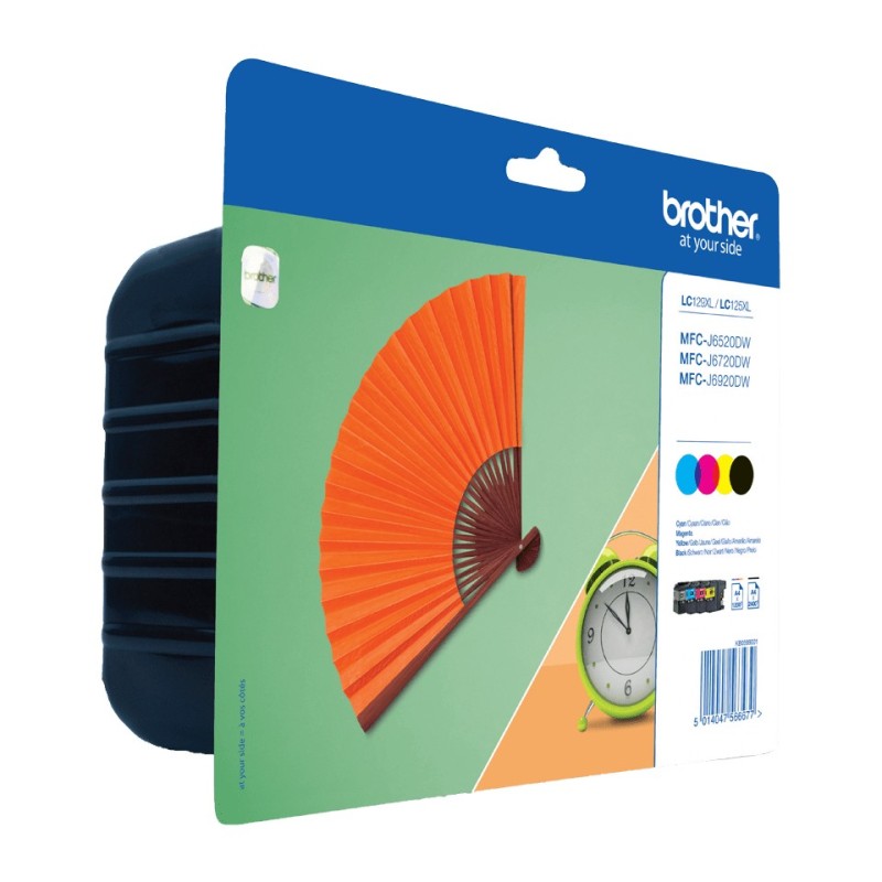 Brother LC-129XLVALBP, Noir, Cyan, Bordeaux, Jaune, 4 pièce, 2400 pages, 1200 pages, Multi pack