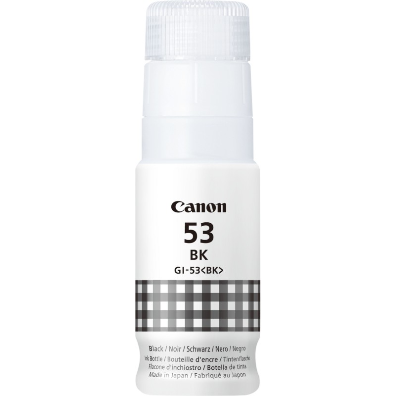 Canon Bouteille d'encre noire GI-53BK, Original, Noir, PIXMA G650 PIXMA G550, 60 ml, Jet d'encre, Japon