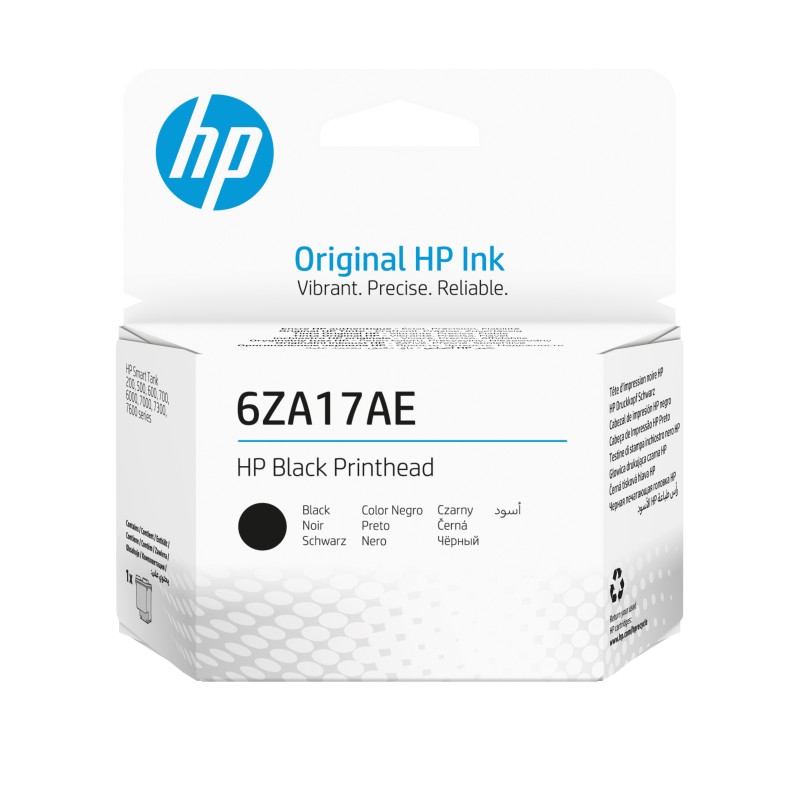 HP Tête d’impression noire 6ZA17AE, Les têtes d'impression HP GT fonctionnent avec : HP Smart Tank 5002, 5100, 555, 559, 570, 580,..., A jet d'encre thermique, Noir, Malaisie, 113 mm, 37 mm