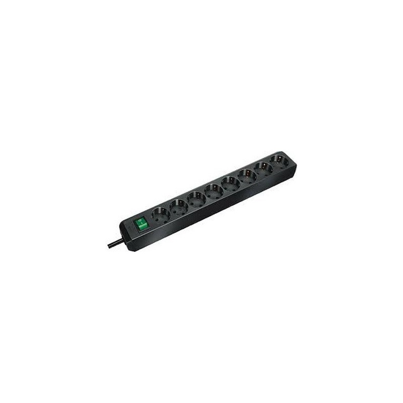 Brennenstuhl 1159300018, 3 m, Noir, Plastique, 8 sortie CA, Noir, 1 pièce