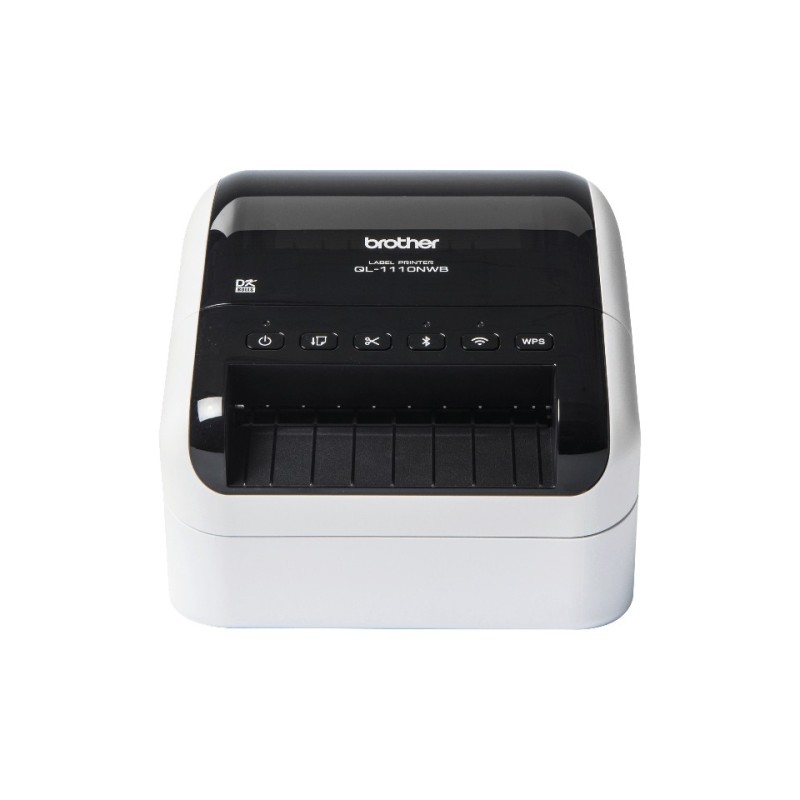 Brother QL-1110NWBc - Imprimante d'étiquettes de code-barres et d'expédition sans fil, DK, Thermique directe, 300 x 300 DPI, 110 mmsec, Avec fil &sans fil, Noir, Blanc