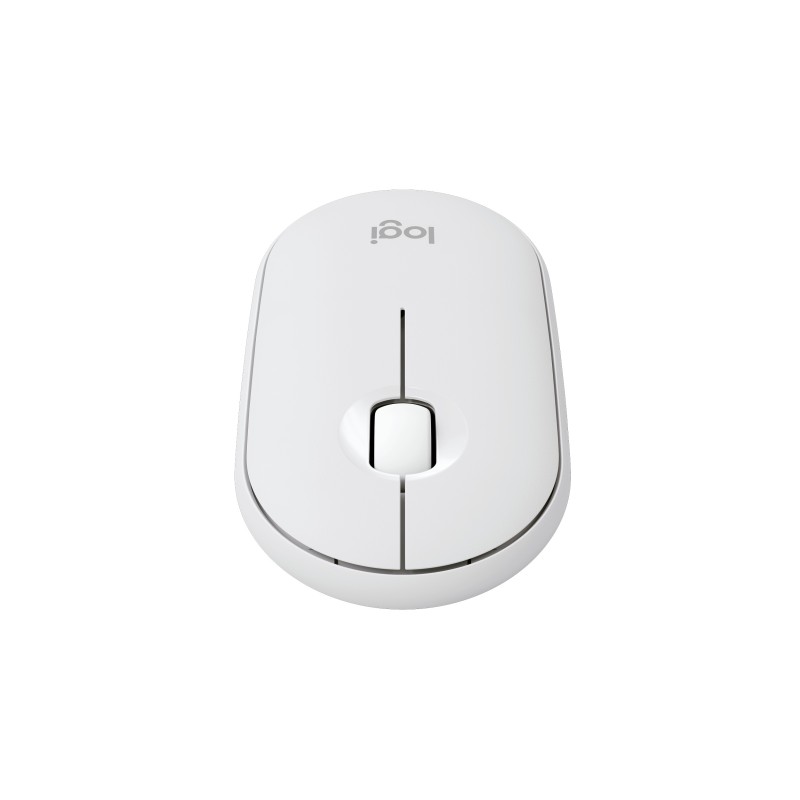 Logitech Pebble 2 M350s, Ambidextre, Optique, RF sans fil + Bluetooth, 4000 DPI, Blanc
