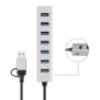 LogiLink UA0441, USB 3.2 Gen 1 3.1 Gen 1 Type-A + Type-C, USB 3.2 Gen 1 3.1 Gen 1 Type-A, 5000 Mbits, Gris, Aluminium, 0,15 m