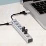 LogiLink UA0441, USB 3.2 Gen 1 3.1 Gen 1 Type-A + Type-C, USB 3.2 Gen 1 3.1 Gen 1 Type-A, 5000 Mbits, Gris, Aluminium, 0,15 m