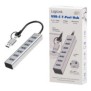 LogiLink UA0441, USB 3.2 Gen 1 3.1 Gen 1 Type-A + Type-C, USB 3.2 Gen 1 3.1 Gen 1 Type-A, 5000 Mbits, Gris, Aluminium, 0,15 m