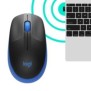Logitech M190, Ambidextre, Optique, RF sans fil, 1000 DPI, Bleu