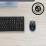 Logitech M190, Ambidextre, Optique, RF sans fil, 1000 DPI, Bleu
