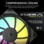Corsair RS120 ARGB, Ventilateur, 12 cm, 420 trmin, 2100 trmin, Noir