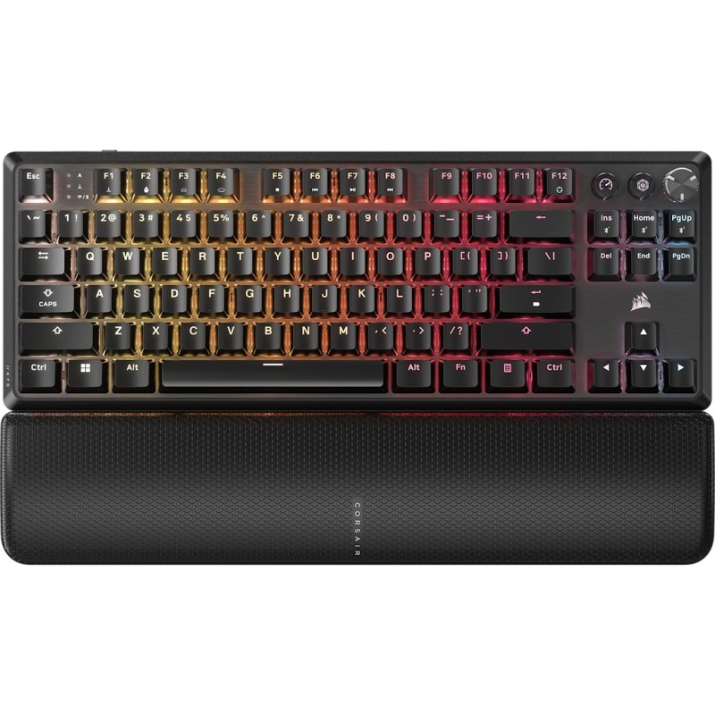 Corsair K70 CORE, Sans fil, FR sans fil +USB, Clavier mécanique, QWERTY, LED RGB, Noir