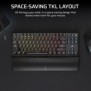 Corsair K70 CORE, Sans fil, FR sans fil +USB, Clavier mécanique, QWERTY, LED RGB, Noir