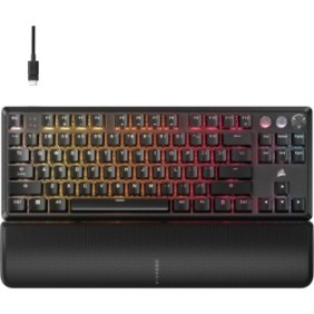 Corsair K70 PRO TKL, Avec fil, USB, Magnetic-mechanical key switch, QWERTY, LED RGB, Noir