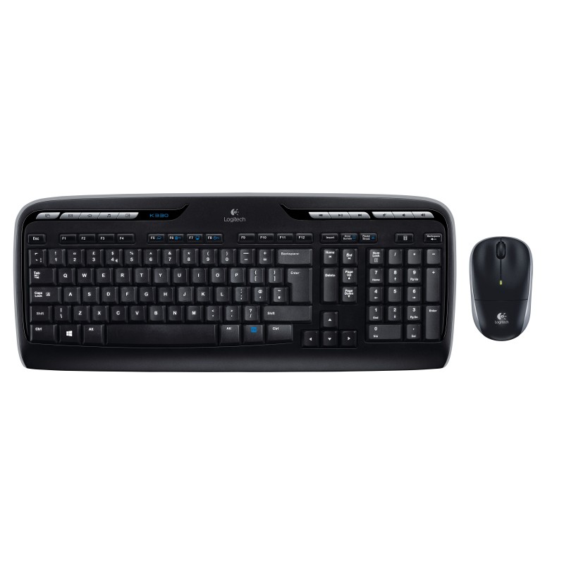Logitech MK330, Taille réelle 100 %, Sans fil, USB, QWERTY, Noir, Souris incluse