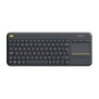 Logitech K400 Plus, Mini, Sans fil, RF sans fil, QWERTY, Noir