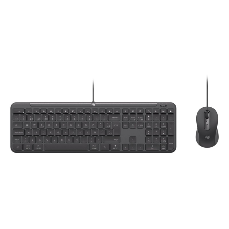 Logitech Signature Slim Combo MK620 For Business, Avec fil, USB, Commutateur de touche « ciseaux », QWERTZ, Graphite, Souris incluse