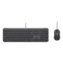 Logitech Signature Slim Combo MK620 For Business, Avec fil, USB, Commutateur de touche « ciseaux », QWERTZ, Graphite, Souris incluse