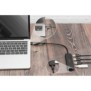 DIGITUS Hub USB 3.0, 4 ports, Slim Line, USB 3.2 Gen 1 3.1 Gen 1 Type-A + Type-C, USB 3.2 Gen 1 3.1 Gen 1 Type-A, 12000 Mbits, Noir, 0,2 m, Chine