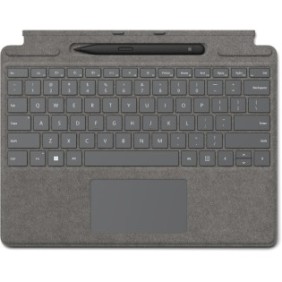 Microsoft Surface Pro Signature Keyboard w Slim Pen 2, Suisse, Pavé tactile, Microsoft, Surface Pro 10 Surface Pro 9 Surface Pro 8 Surface Pro X, Platine, Alcantara