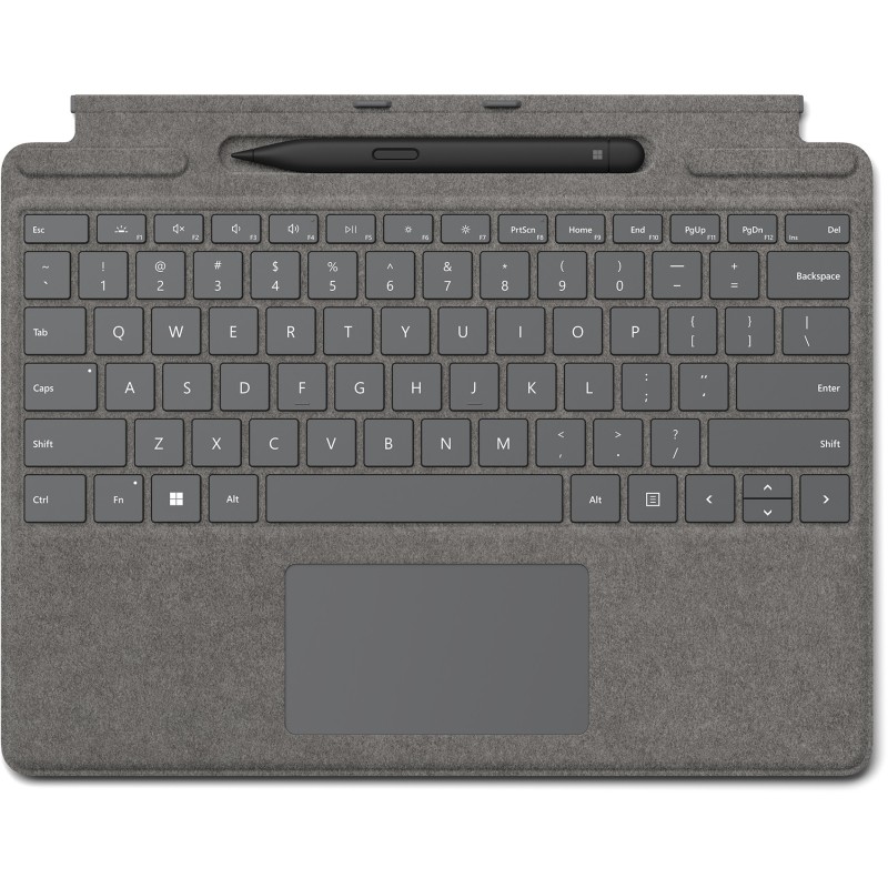 Microsoft Surface Pro Signature Keyboard w Slim Pen 2, Suisse, Pavé tactile, Microsoft, Surface Pro 10 Surface Pro 9 Surface Pro 8 Surface Pro X, Platine, Alcantara