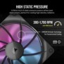 Corsair iCUE LINK RX140 RGB, Ventilateur, 14 cm, 300 trmin, 1700 trmin, Noir