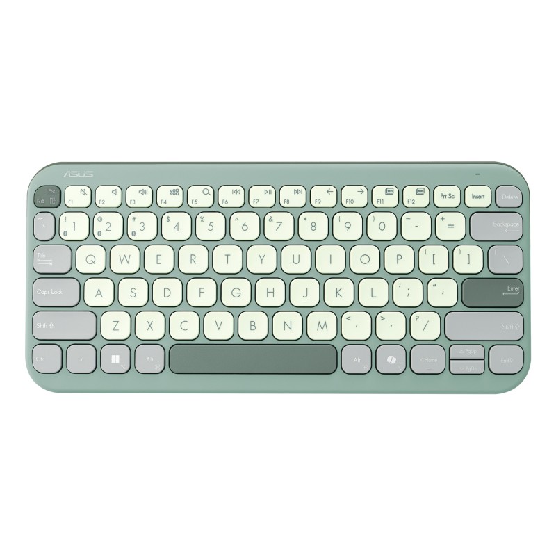 ASUS Marshmallow Keyboard KW100, 75%, Sans fil, Bluetooth, Commutateur de touche « ciseaux », QWERTZ, Vert