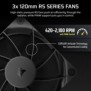 Corsair Nautilus 360 RS, Refroidisseur de liquide tout-en-un, 12 cm, 420 trmin, 2100 trmin, Noir