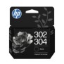 HP 302304 Cartouche d’encre Combo Trois couleursNoir pack de 2, Rendement standard, Noir, Cyan, Magenta, Jaune, Encre à pigments, Encre à colorant, 2 pièce, 120 pages