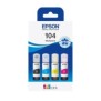 Epson 104 EcoTank 4-colour Multipack, Original, Noir, Cyan, Magenta, Jaune, Epson, EcoTank ET-2715 EcoTank ET-2714 EcoTank ET-2712 EcoTank ET-2711 EcoTank ET-2710 Unlimited EcoTank..., 65 ml, 65 ml