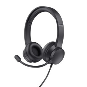 Trust HS-201, Avec fil, BureauCentre d'appels, 147 g, Casque, Noir