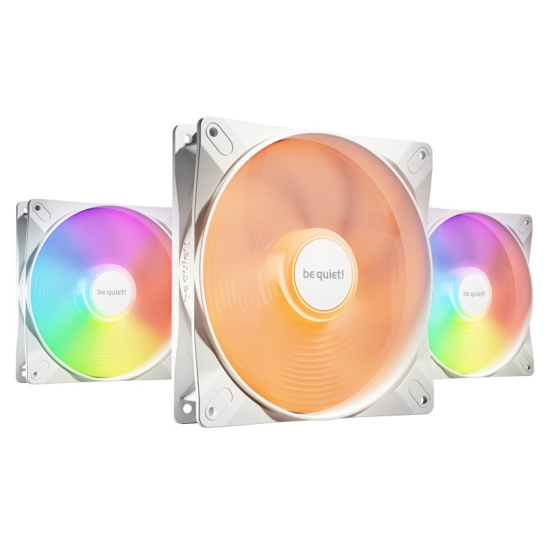 Be Quiet! Light Wings LX 140 mm PWM | Ventilateur PC ARGB White, Pack de 3, Ventilateur, 14 cm, 1200 trmin, 95 m³h, Blanc