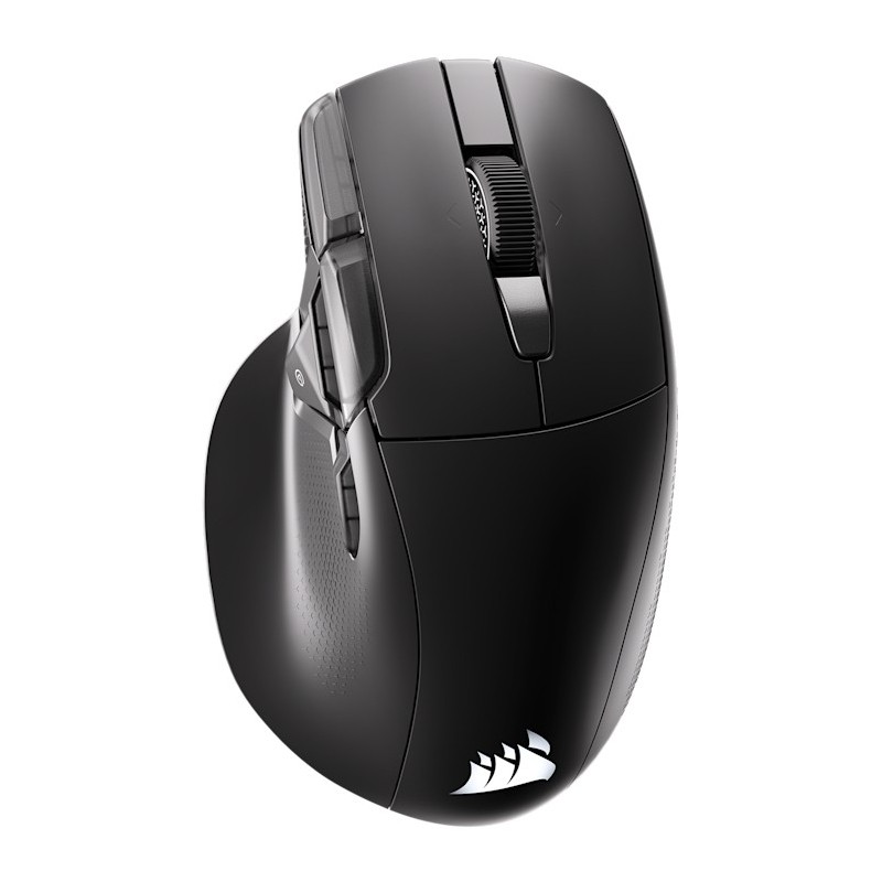 Corsair NIGHTSWORD v2, Droitier, Optique, RF Wireless + Bluetooth + USB Type-C, 33000 DPI, Noir