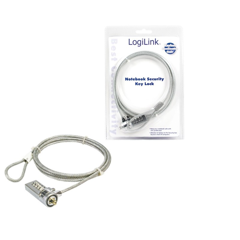 LogiLink Notebook Security Lock w Combination, 1,5 m