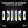 Corsair Vengeance RGB CMH32GX5M2B6000Z30W, 32 Go, 2 x 16 Go, DDR5, 6000 MHz, 288-pin DIMM
