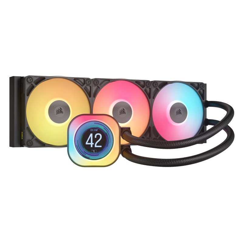 Corsair iCUE LINK TITAN 360 RX LCD, Refroidisseur d'air, 12 cm, 300 trmin, 2100 trmin, Noir
