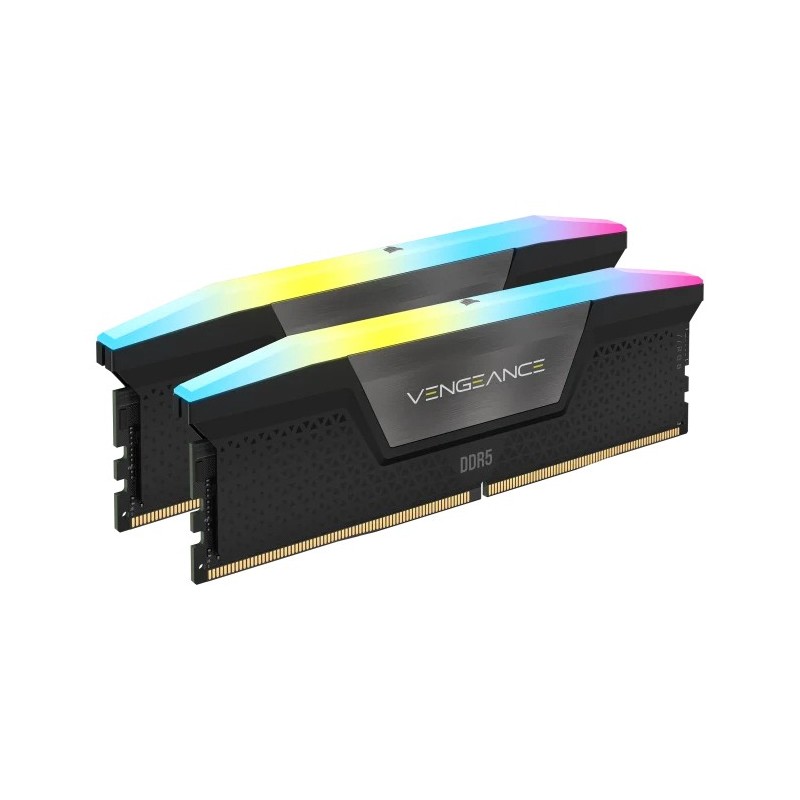 Corsair Vengeance RGB CMH64GX5M2D6000C40, 64 Go, 2 x 32 Go, DDR5, 288-pin DIMM, Noir