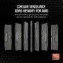 Corsair Vengeance CMK32GX5M2B6000Z38, 32 Go, 2 x 16 Go, DDR5, 288-pin DIMM, Gris